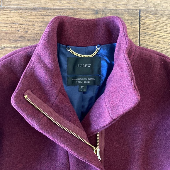 *NWOT* J.Crew Cocoon Coat Italian Stadium Cloth Wool, Heather Fire Red, size 0P - Picture 8 of 16